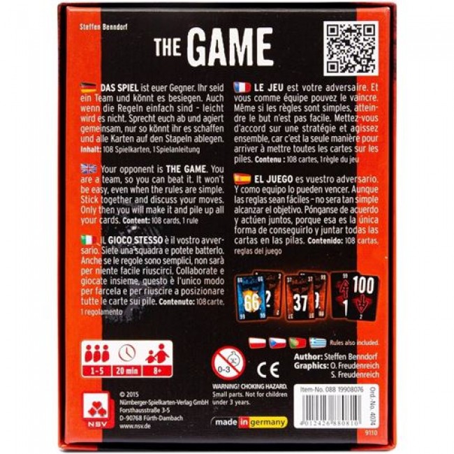 Juego de cartas The Game