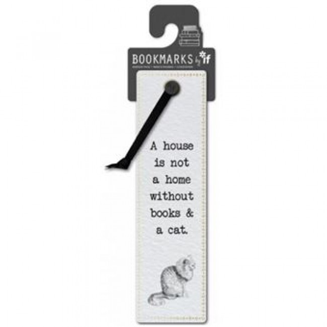 Marcapáginas literario A house is not a home without books and a cat