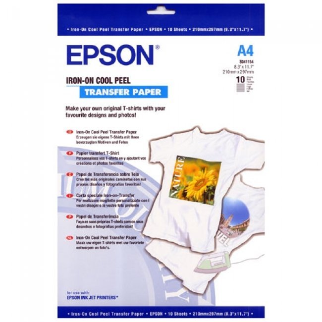 Epson S041154 Papel A4 transferencia textil 10 hojas
