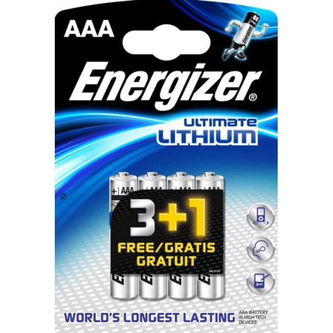 Pilas AAA Energizer Ultimate Lithium L92 - 3+1 unidades