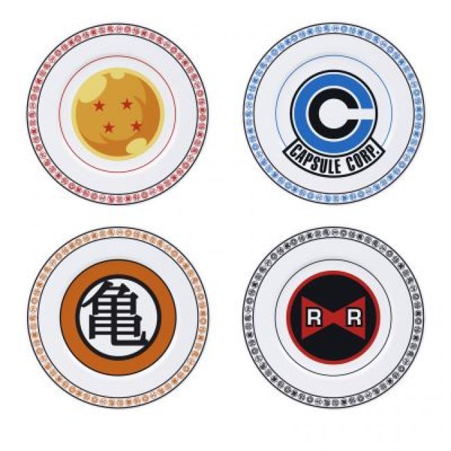 Set 4 platos Dragon Ball Emblemas